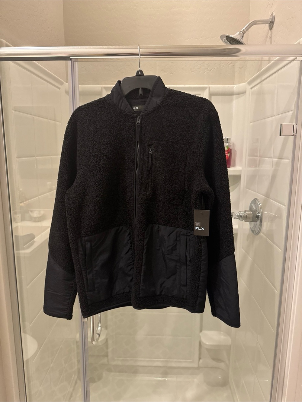 Men's Black Sherpa Fleece Jacket